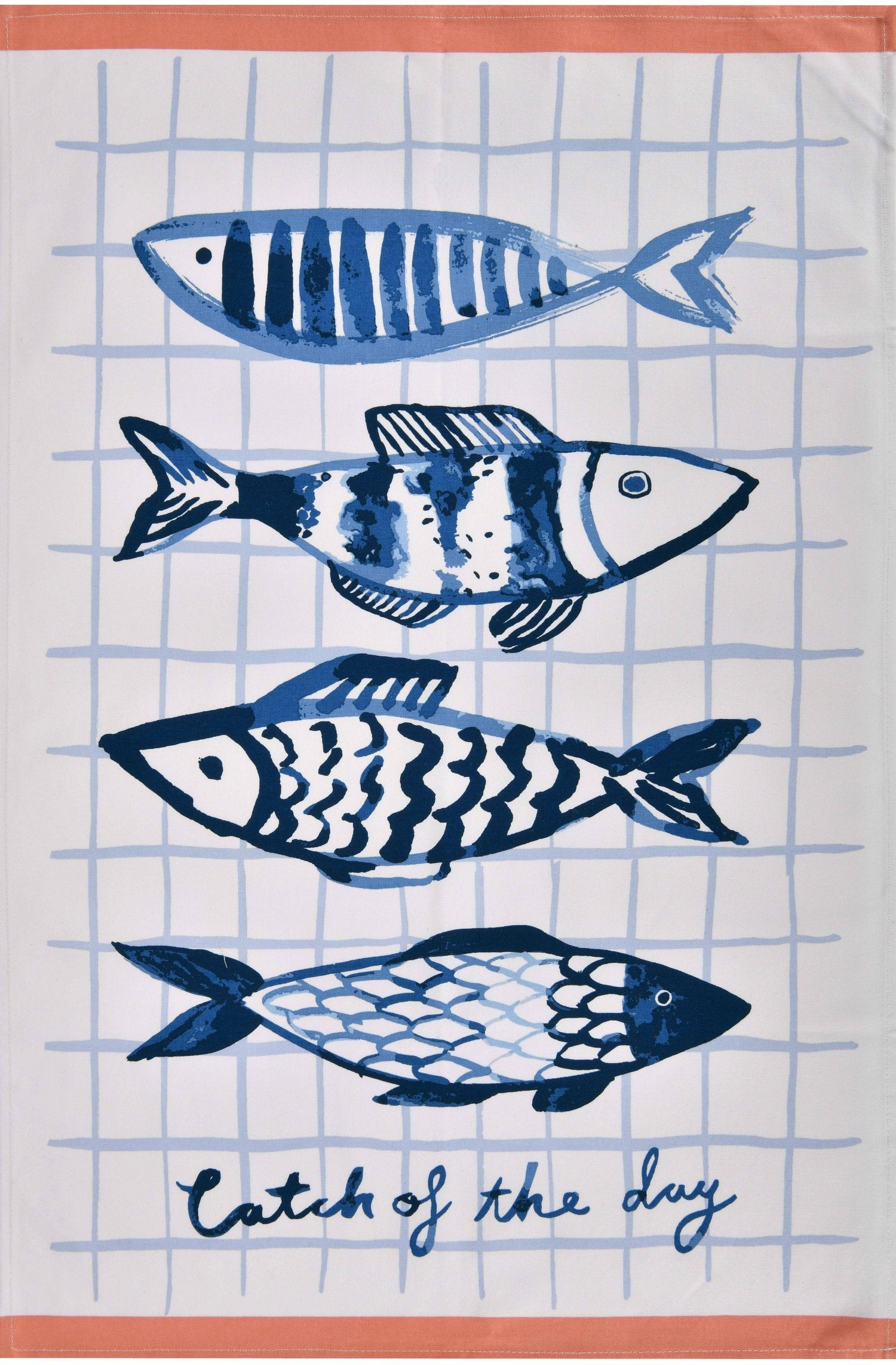 Ulster Weavers "Catch of the Day - Fish", Printed cotton tea towel.