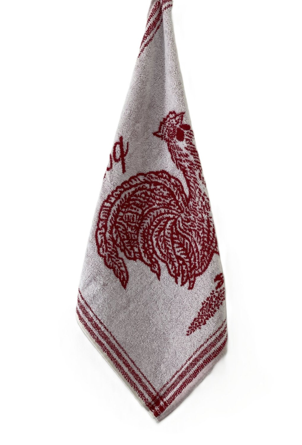 Coucke "Le Coq", Cotton terry hand towel. Designed in France.