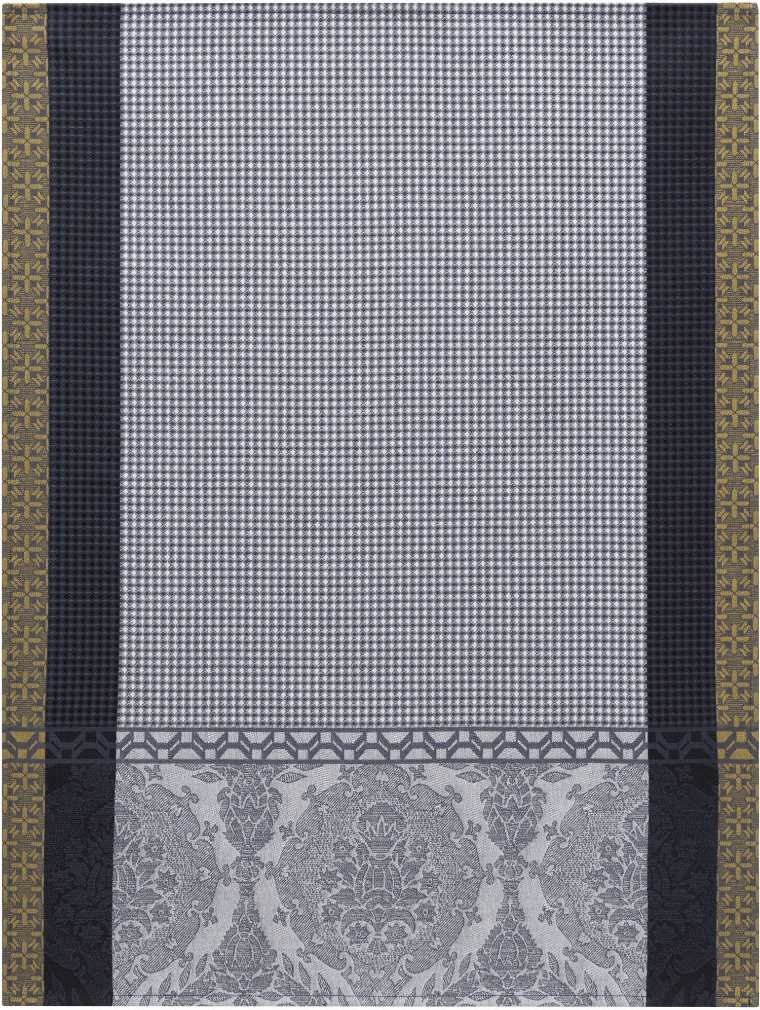 Jacquard Français "Festin" (Blue), Woven cotton hand towel. Made in France.