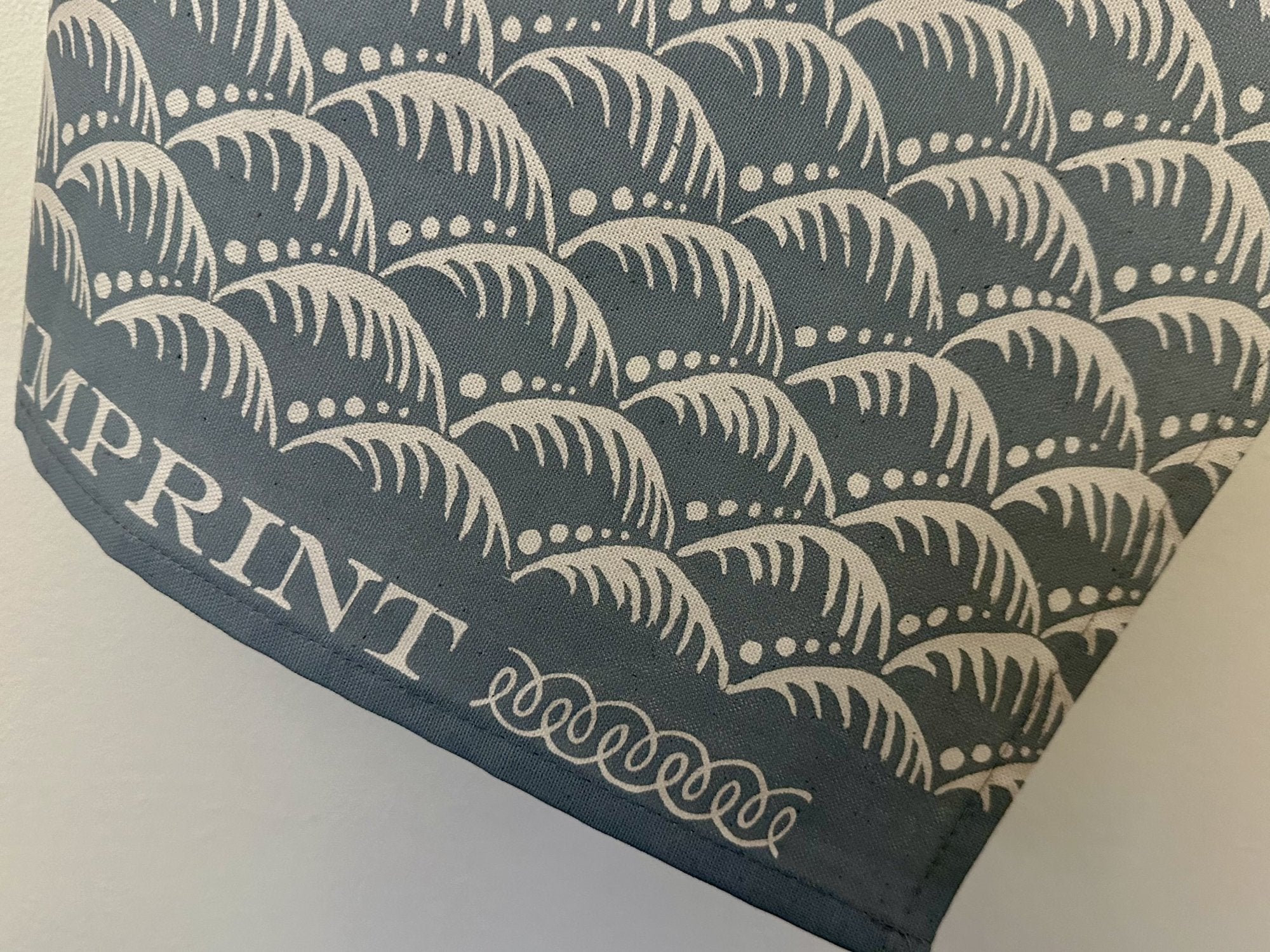 Cambridge Imprint "Wave Storm Grey", Pure cotton tea towel. Printed in the UK.