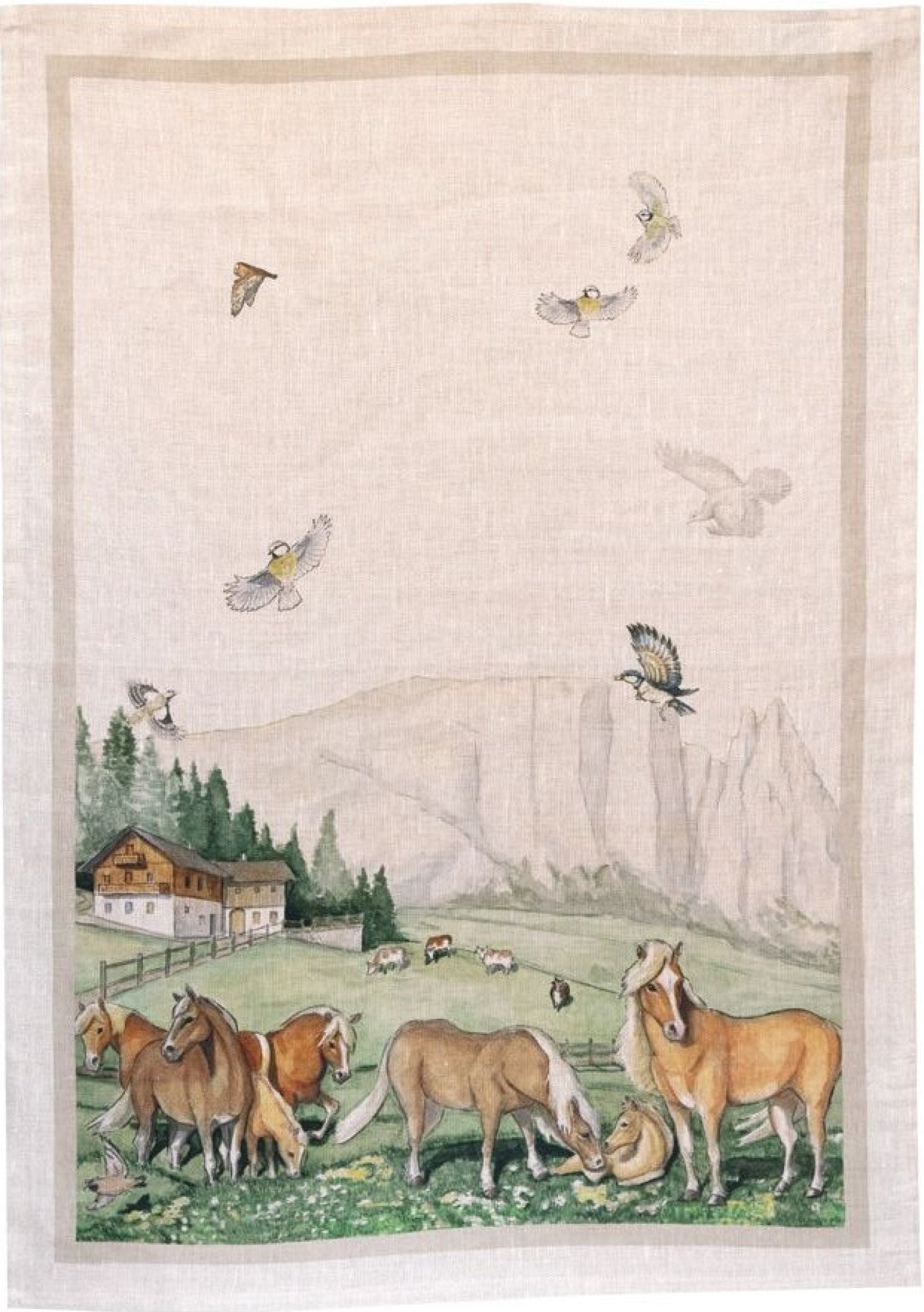 Tessitura Toscana Telerie, “Maso Corda”, Pure linen printed tea towel.