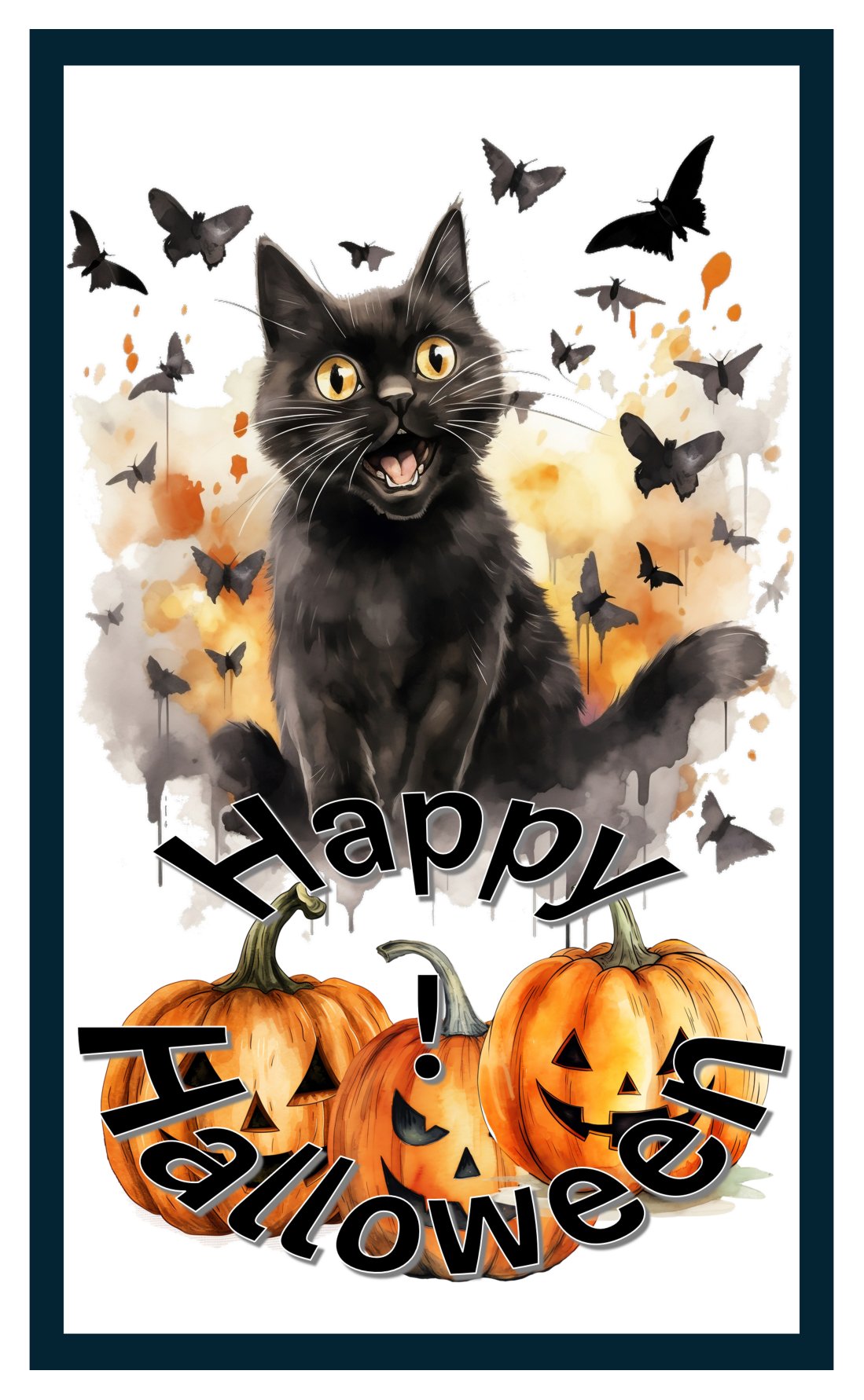 Home-Landing Halloween, “Happy Halloween”, Cotton tea towel. Made in the UK.