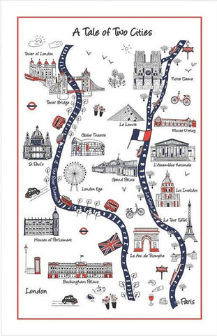 Paris Map Dish Towel