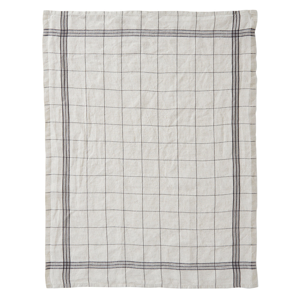 Charvet Editions "Bistro" (Linen), Natural woven linen tea towel. Made in France.